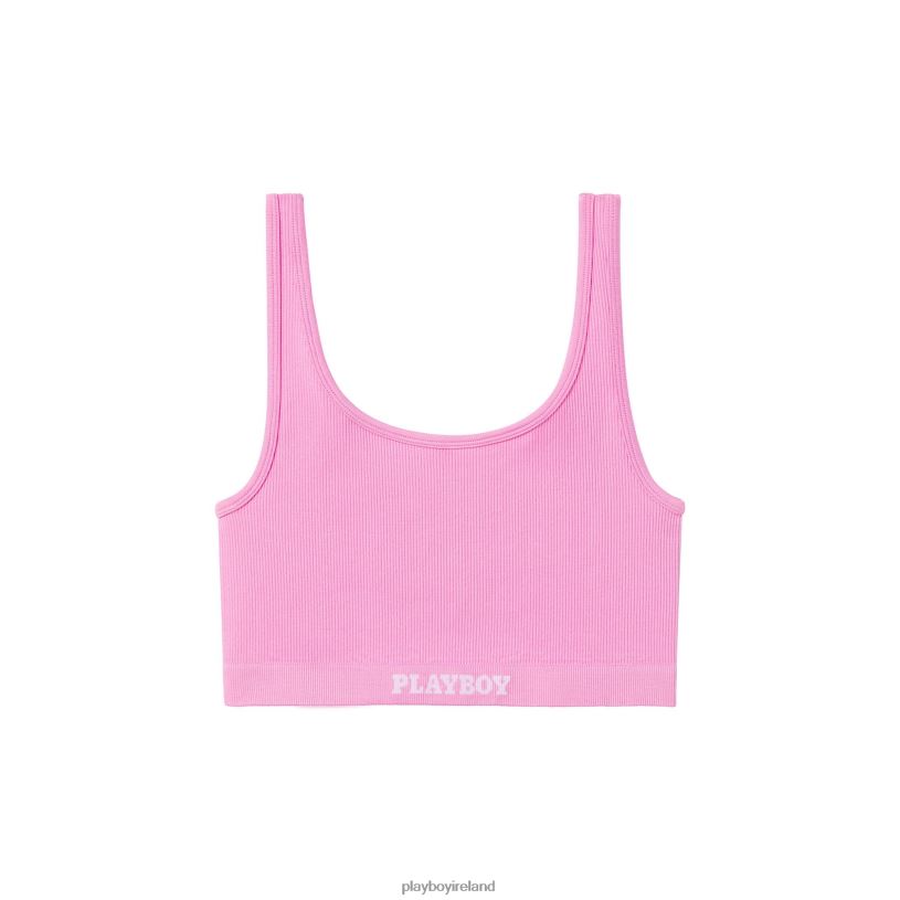 Playboy Women Sports Bra HBFB1550 Clothing Pink