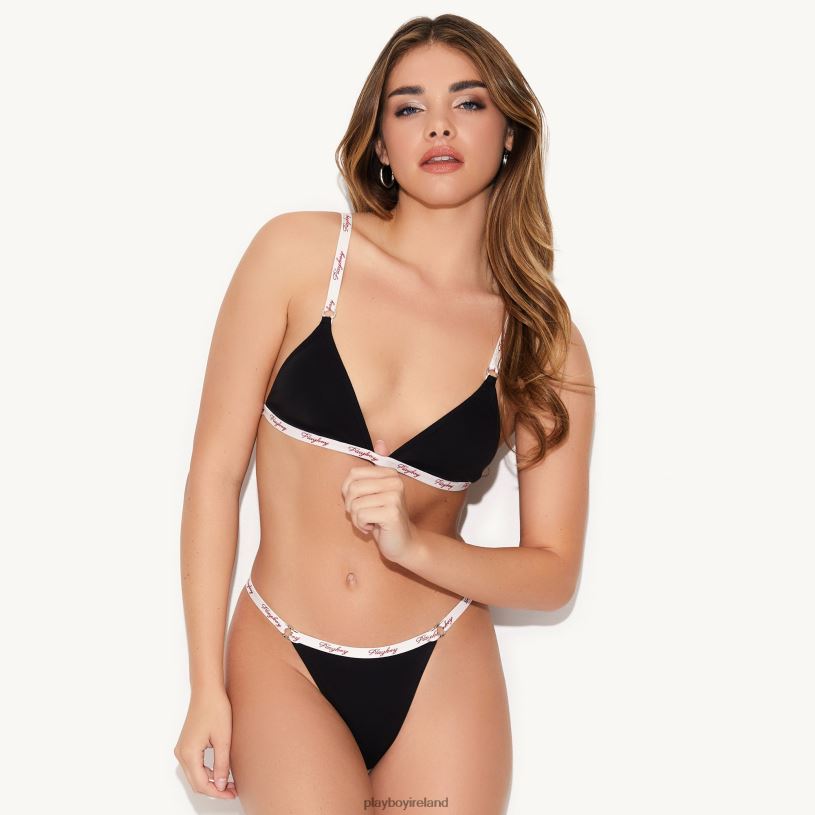 Playboy Women The Basics Thong HBFB1469 Clothing Black