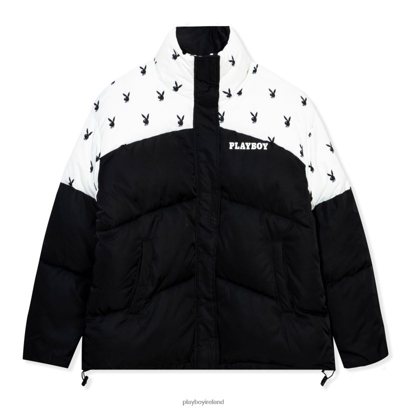 Playboy Women Bunny Head Puffer HBFB1097 Clothing Black