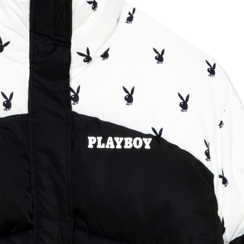Playboy Women Bunny Head Puffer HBFB1097 Clothing Black