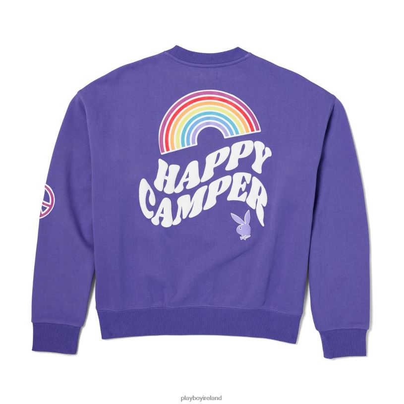 Playboy Women Cabin Fever Crew Neck Sweatshirt HBFB1124 Clothing Purple opulence