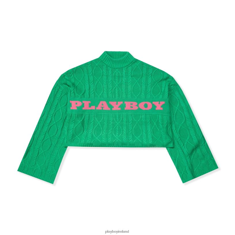 Playboy Women Cable Jumper HBFB1129 Clothing Green