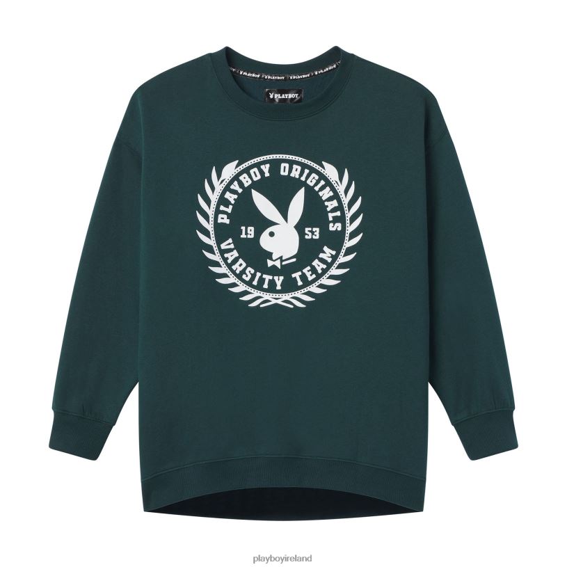 Playboy Women Campus Varsity Crewneck HBFB1140 Clothing Green