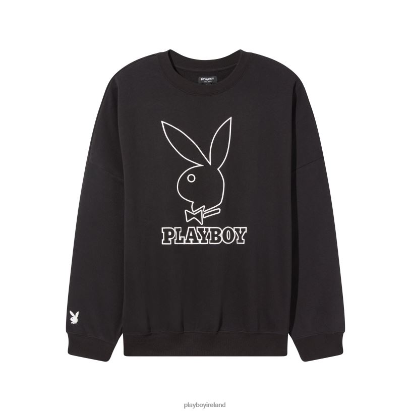 Playboy Women Classic Crewneck HBFB1080 Clothing Anthracite