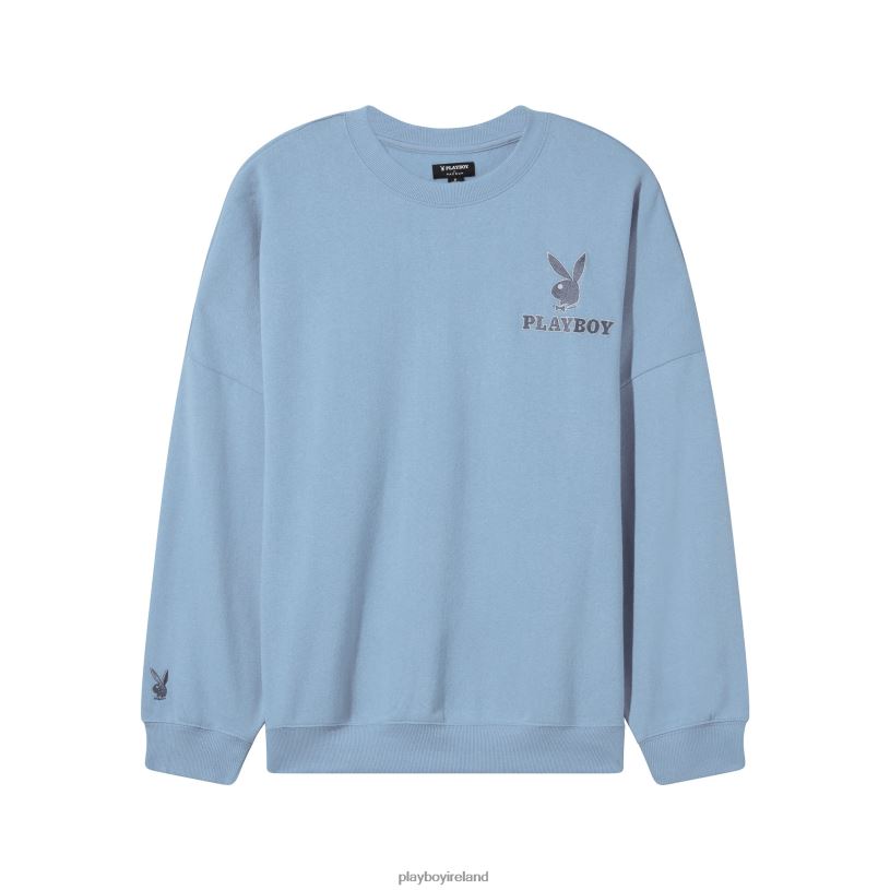 Playboy Women Classic Crewneck HBFB1116 Clothing Marina Blue