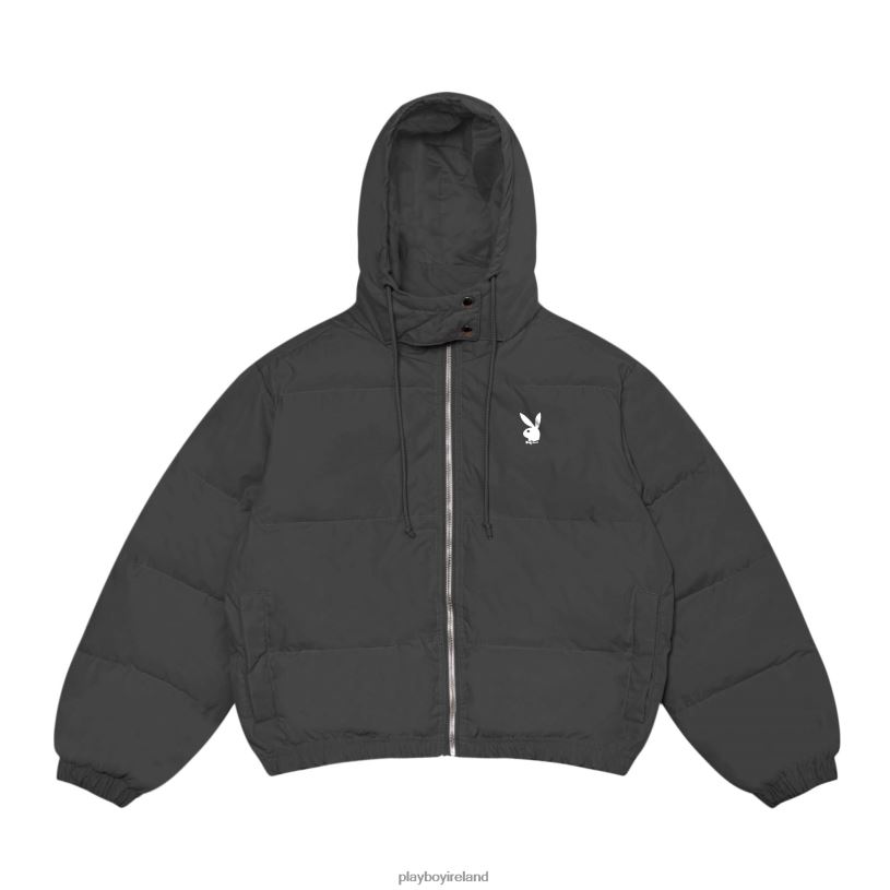 Playboy Women Club Puffer Jacket HBFB1130 Clothing Black