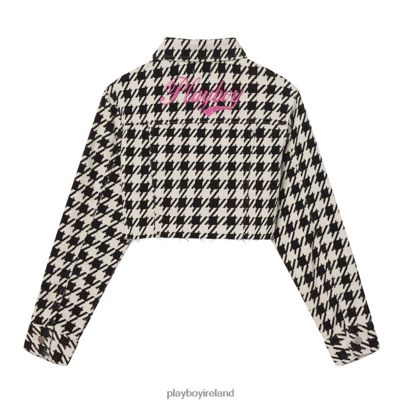 Playboy Women Houndstooth Cropped Jacket HBFB1075 Clothing Original