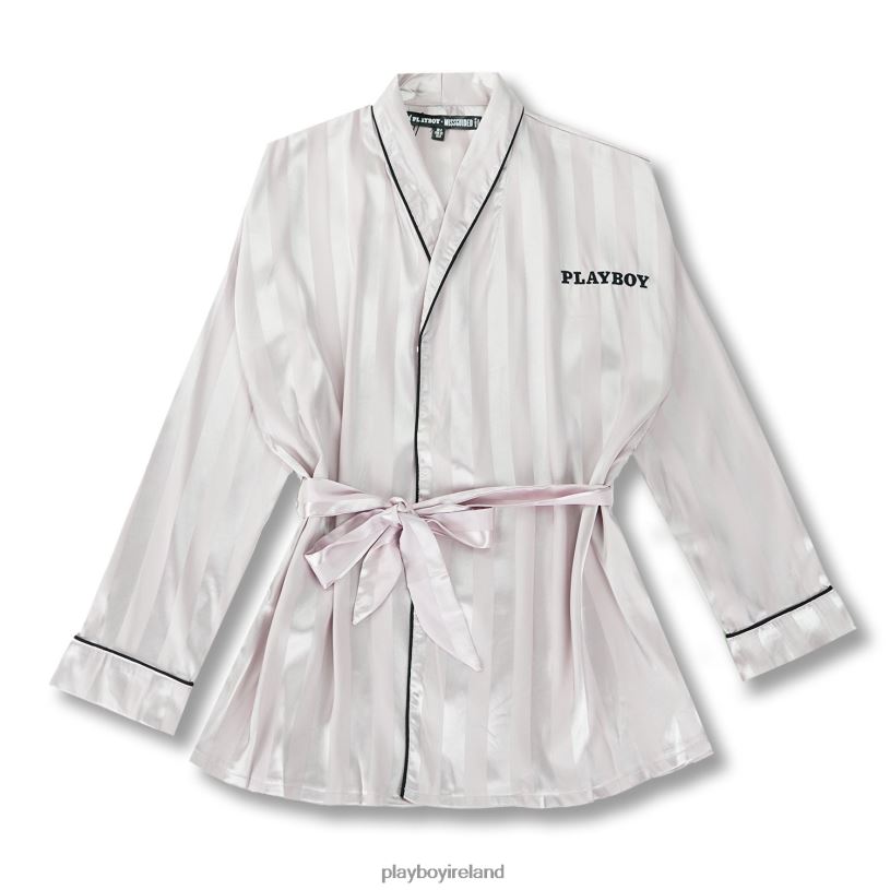 Playboy Women LOUNGE SATIN DRESSING GOWN HBFB1062 Clothing Pink