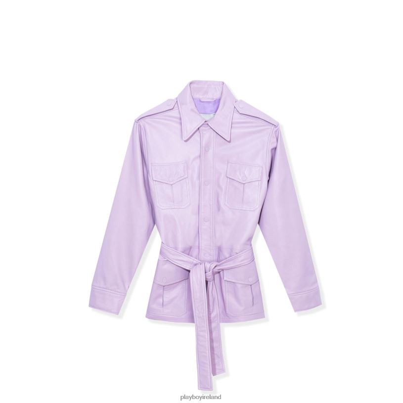 Playboy Women Leather Safari Jacket HBFB1144 Clothing Mauve
