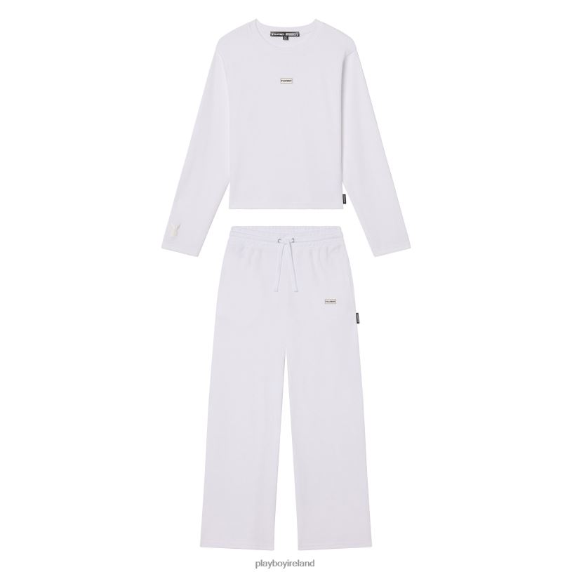 Playboy Women Long Sleeve Lounge Set HBFB1071 Clothing White
