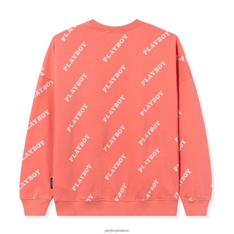 Playboy Women Masthead Oversized Crewneck HBFB1158 Clothing Pink