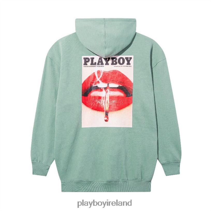 Playboy Women Oversized Hoodie Dress HBFB1149 Clothing Mint