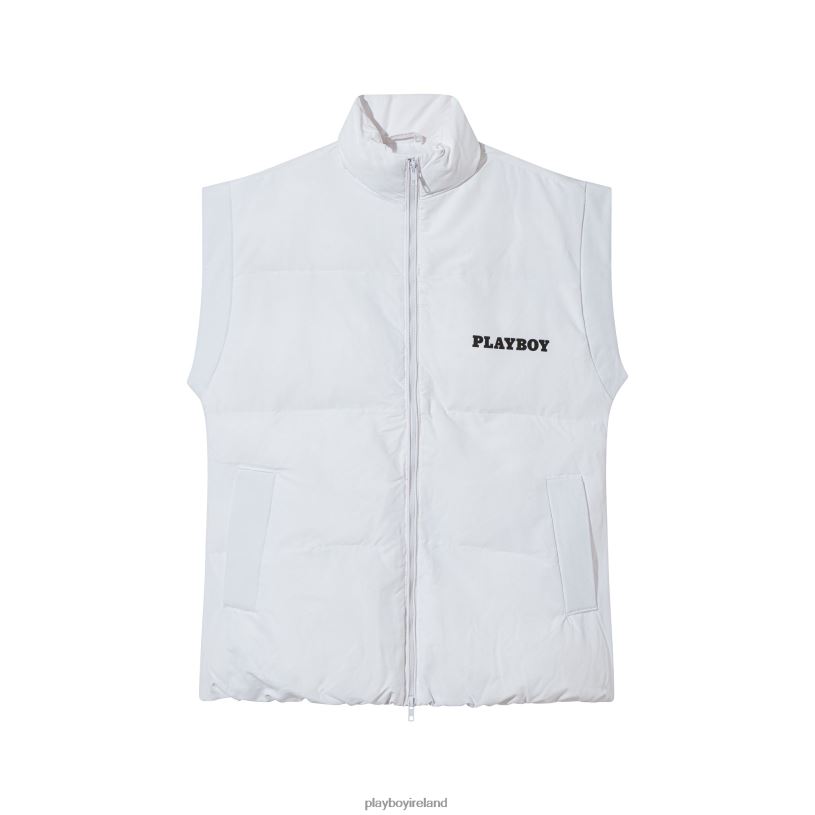 Playboy Women Puffer Vest HBFB1084 Clothing White