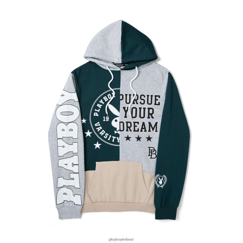Playboy Women Varsity Hoodie HBFB1136 Clothing Green