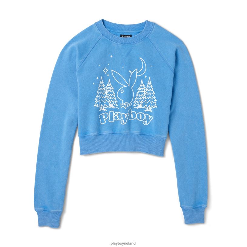 Playboy Women Vintage Raglan Crewneck Sweatshirt HBFB1086 Clothing Original