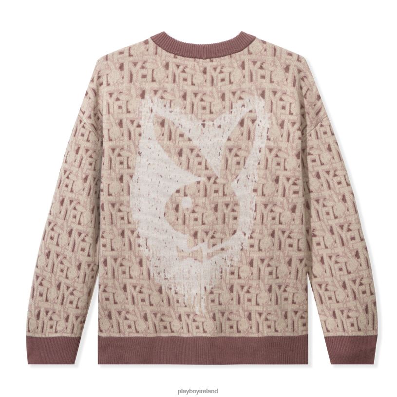 Playboy x Revolve Women Bunny Stencil Crewneck HBFB1151 Clothing Blush
