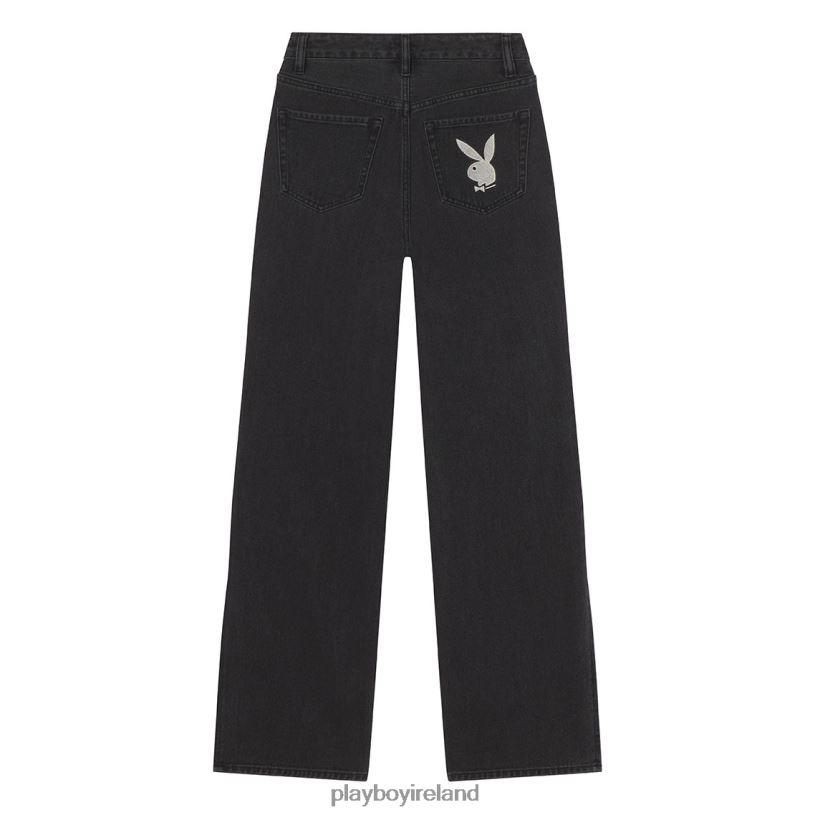 Playboy Women 90s Boyfriend Denim Pants HBFB1183 Clothing Midnight