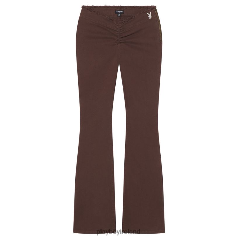 Playboy Women Low Rise Bootcut Denim Pants HBFB1195 Clothing Brown