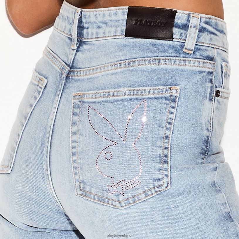 Playboy Women The Flare Jean Light Wash HBFB1165 Clothing Original