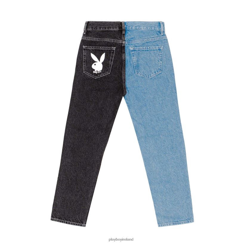 Playboy Women Two-Tone Ultra High Rise Denim Pants HBFB1176 Clothing Original