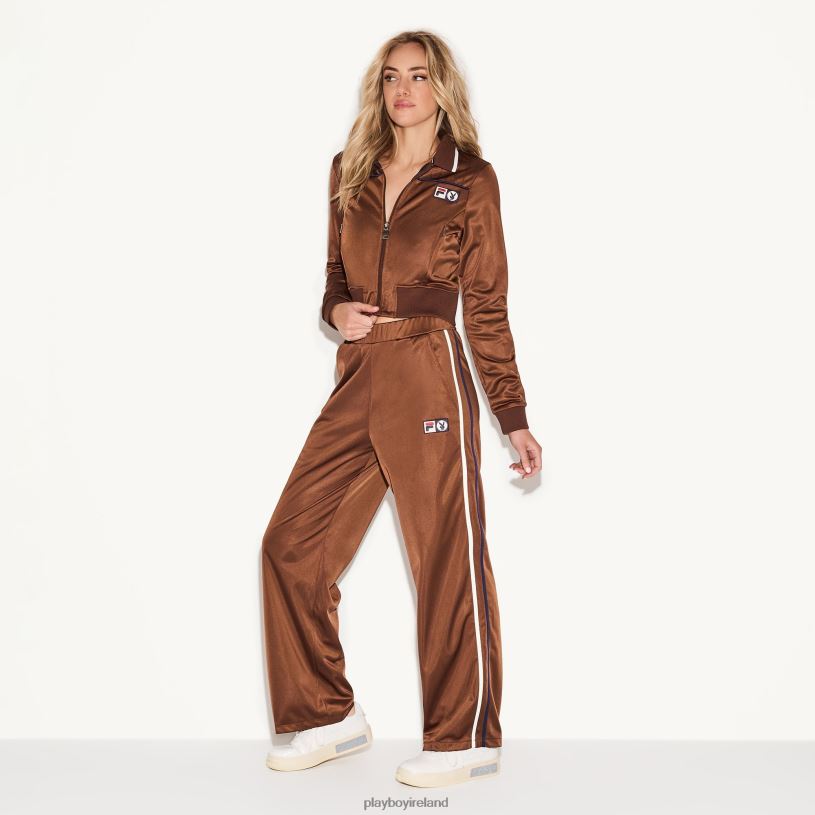 Playboy x FILA Women Mardi Track Pant HBFB1180 Clothing Brown