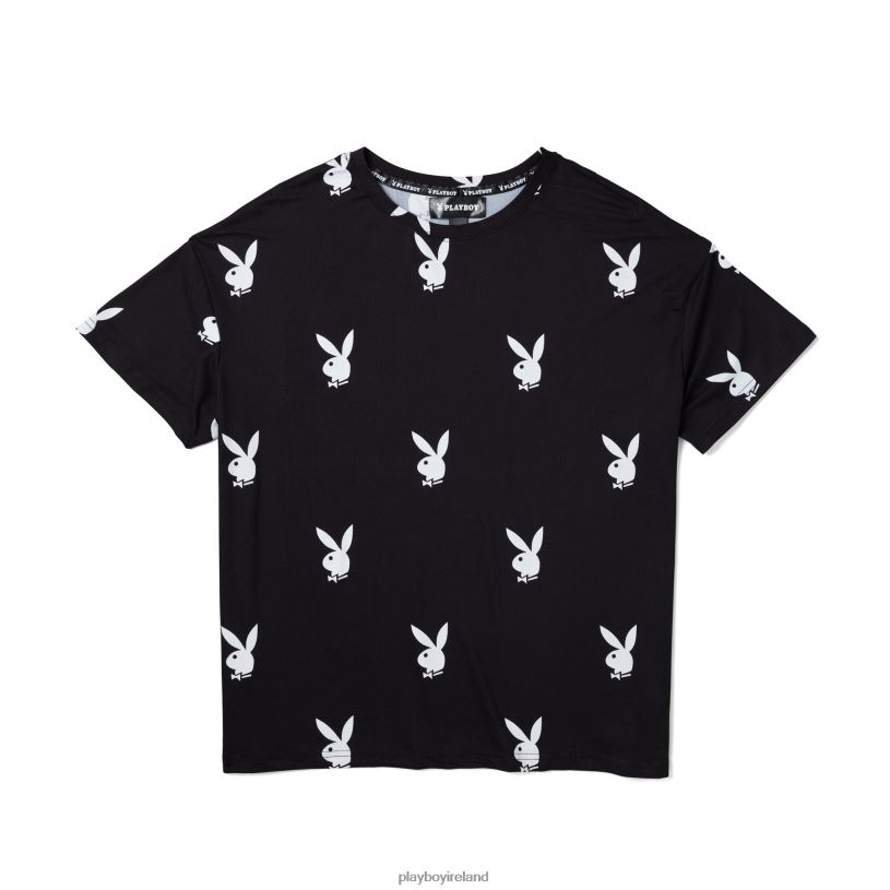 Playboy Women All Over Bunny Tee HBFB973 Clothing White