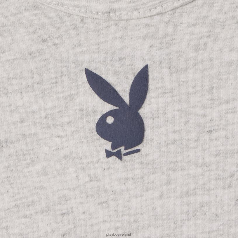 Playboy Women Bunny Bow Cami HBFB924 Clothing Heather Grey