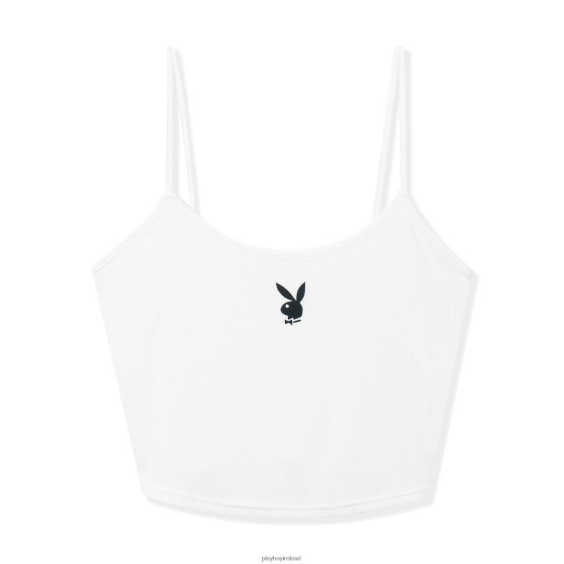 Playboy Women Classic Cami Top HBFB1058 Clothing White