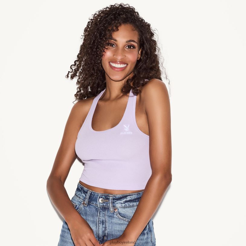 Playboy Women Classic Logo Racerback Tank HBFB1008 Clothing Lavender