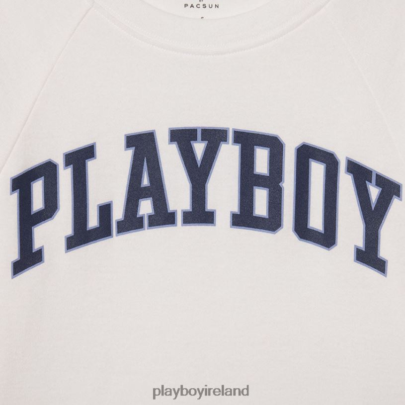 Playboy Women Classic Raglan Baby T-Shirt HBFB1009 Clothing Bright white/naval academy