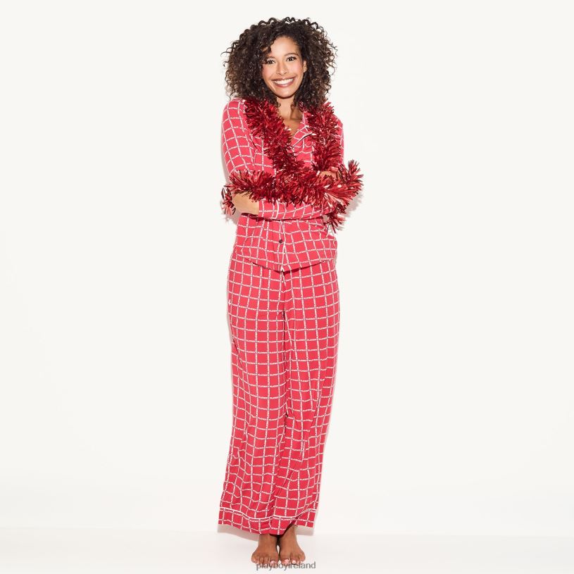 Playboy Women Classic Sleep Set HBFB1020 Clothing Red logo