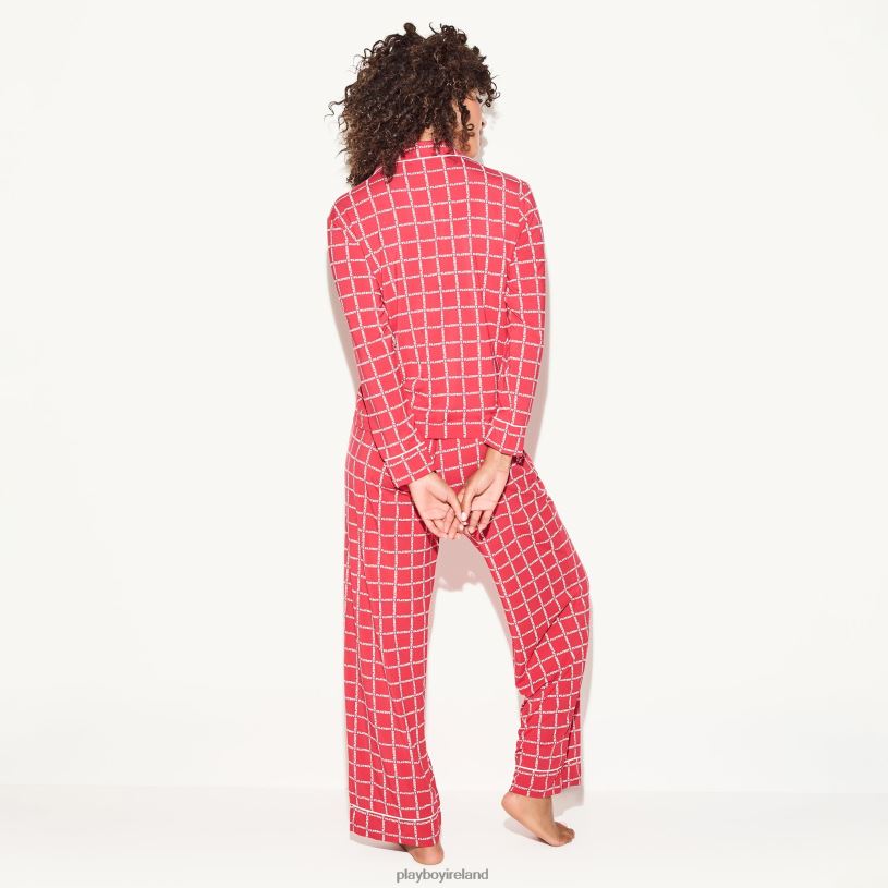 Playboy Women Classic Sleep Set HBFB1020 Clothing Red logo