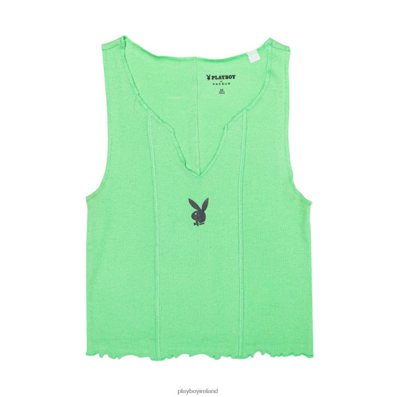 Playboy Women DIY Tank Top HBFB1049 Clothing Pastel Green