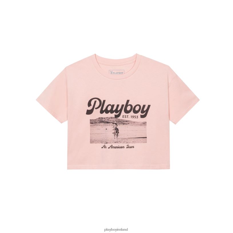 Playboy Women Desperado American Icon Cropped T-Shirt HBFB938 Clothing Original
