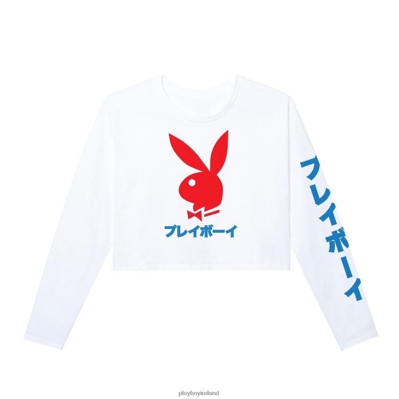 Playboy Women Japanese Rabbit Head Cropped Long Sleeve HBFB936 Clothing Black