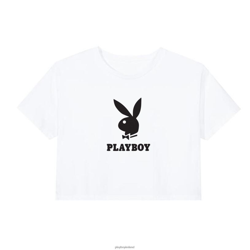 Playboy Women Logo Cropped T-Shirt HBFB922 Clothing Black