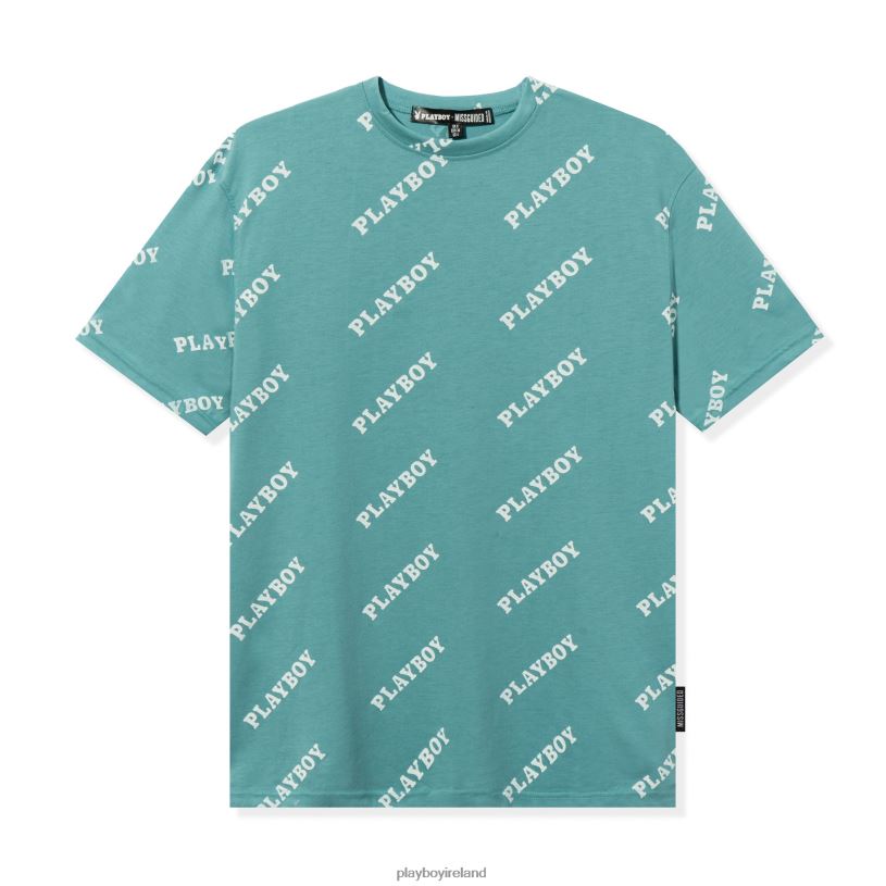 Playboy Women Masthead Oversized T-Shirt HBFB1051 Clothing Blue