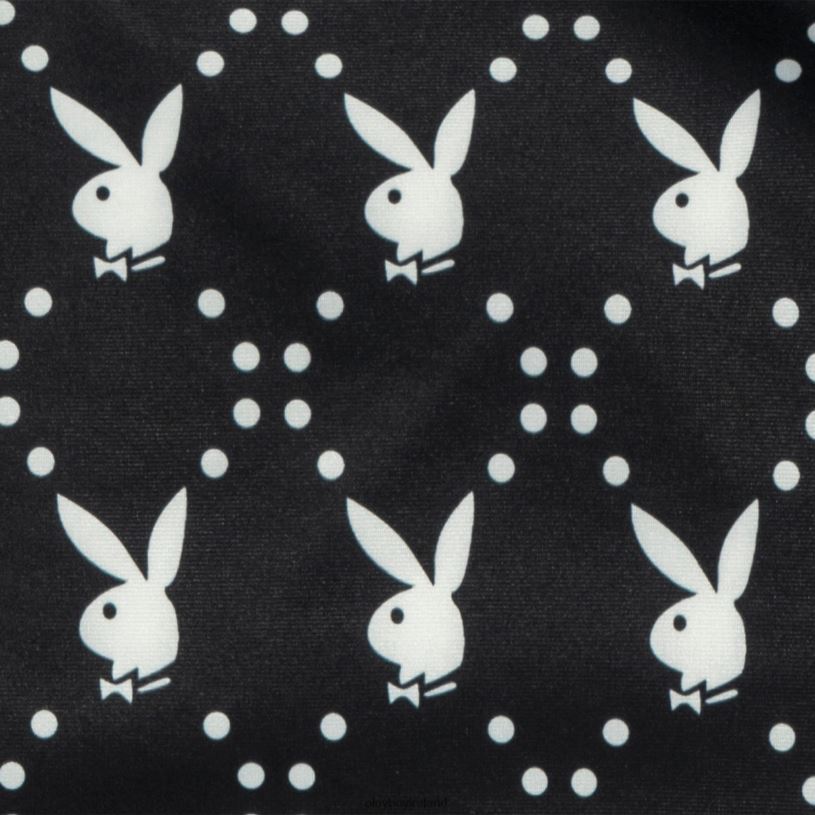 Playboy Women Rabbit Head Cropped Racer Tank HBFB1030 Clothing Black