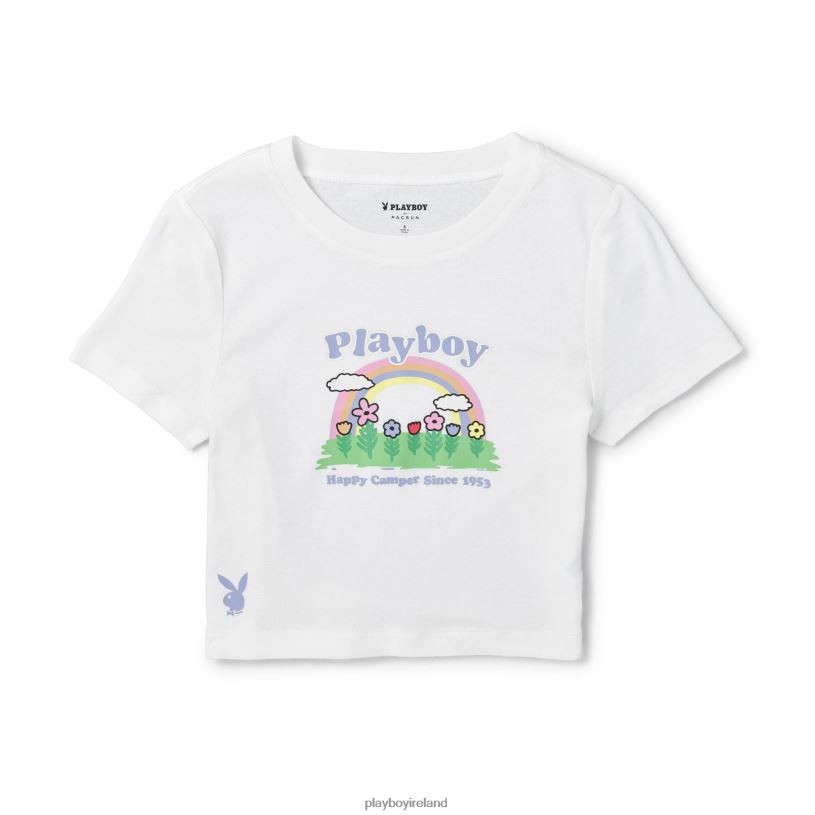 Playboy Women Rainbow Baby T-Shirt HBFB1021 Clothing Star White