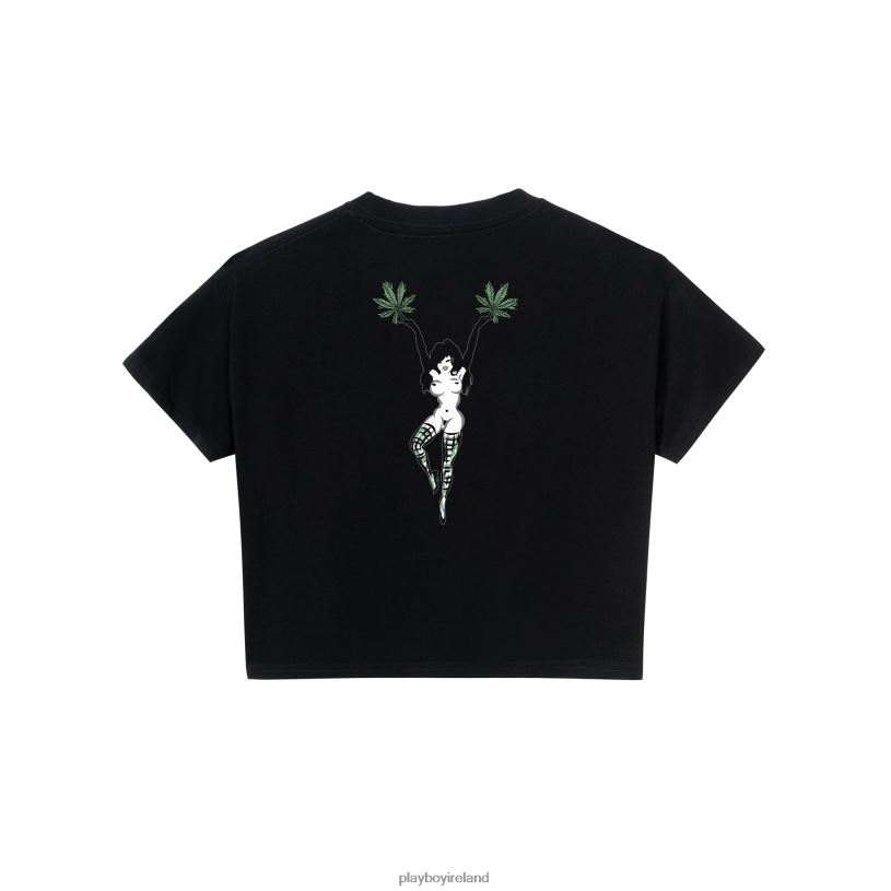 Playboy Women Team Femlin Baby Tee HBFB934 Clothing Green