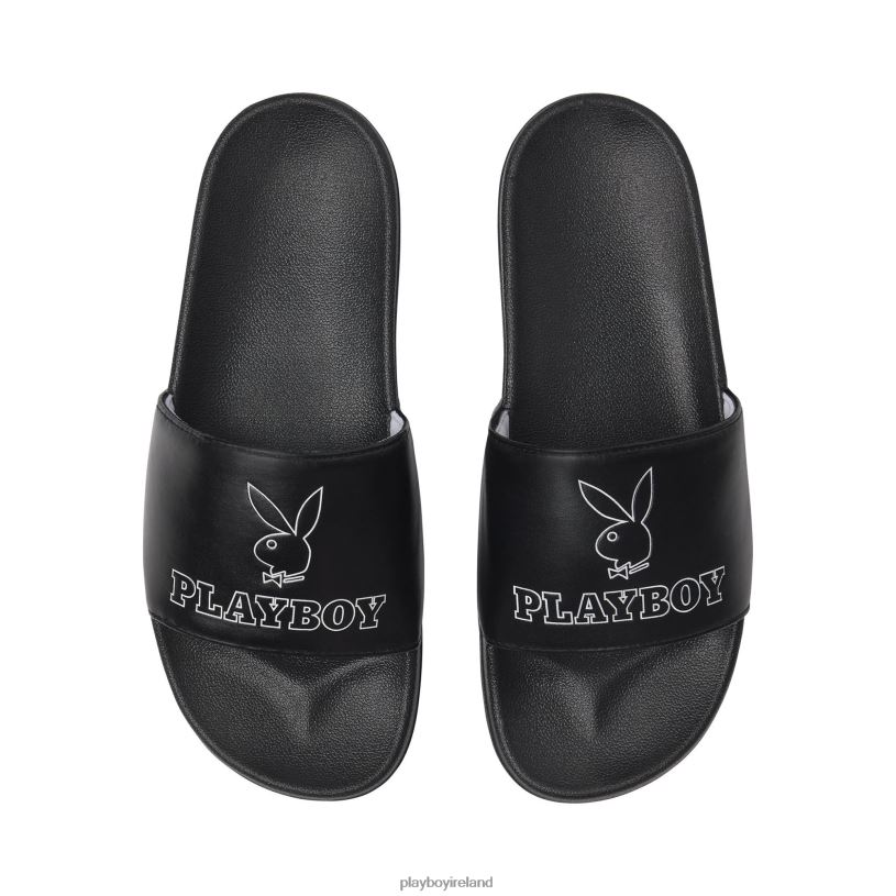 Playboy Women Bunny Slide Sandals HBFB1612 Footwear Black