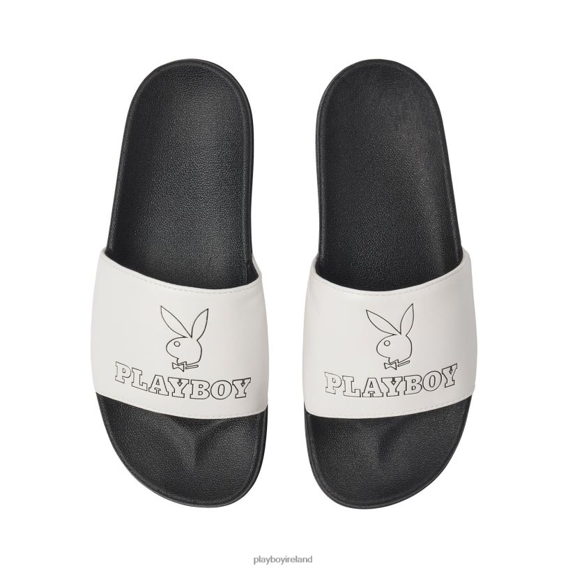 Playboy Women Bunny Slide Sandals HBFB1613 Footwear White